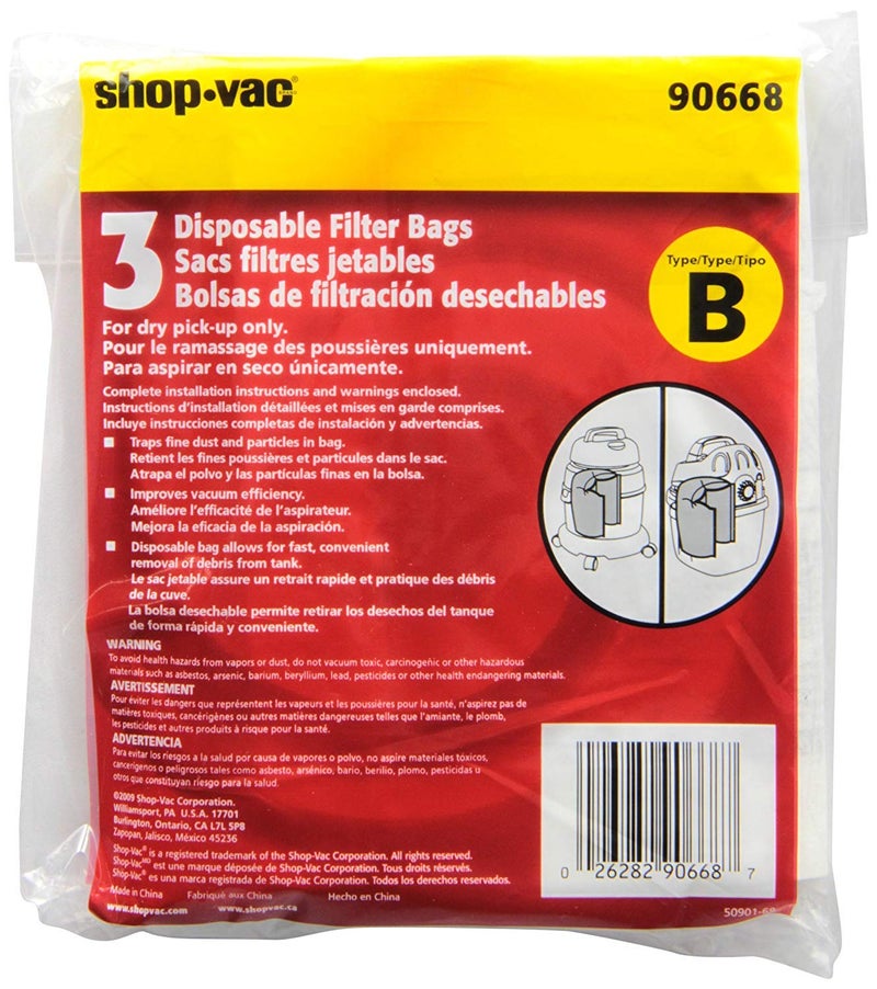 SHOPVAC Shop-Vac 9066800 2-2.5 Gallon, 3 Bags per Pack, 9 Bags Total - Image 5